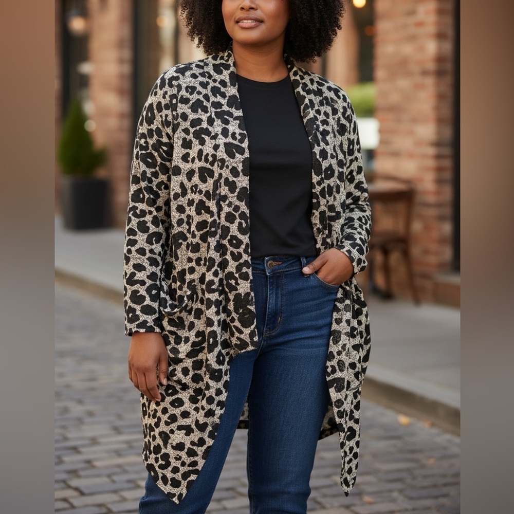 Maurices Black and White Knit Cardigan